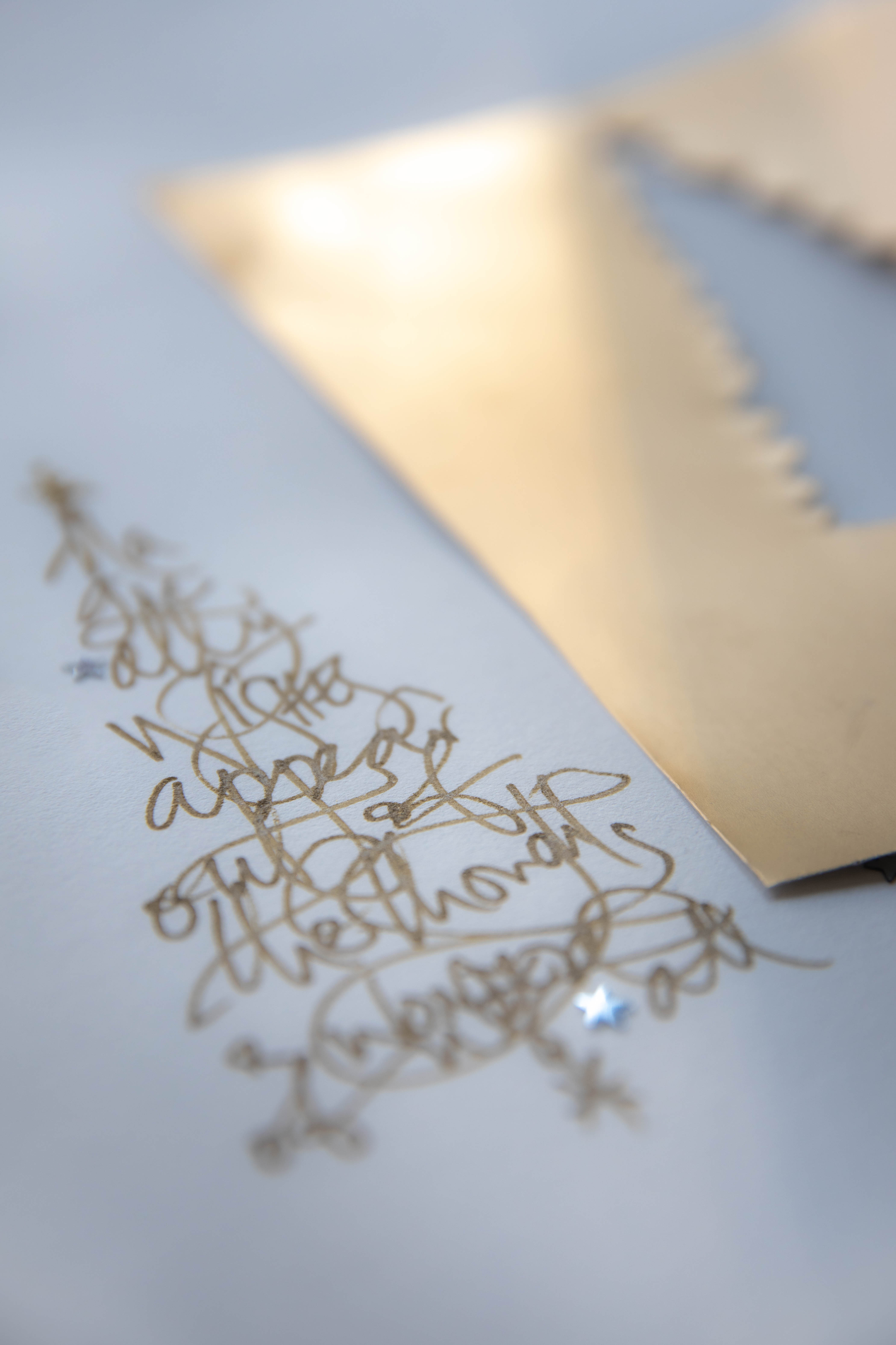 cutting tree and golden writing